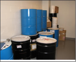 Distilled spirits samples awaiting recycling.