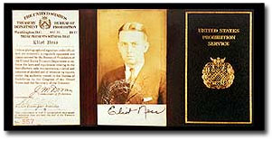 Photo of Eliot Ness's credentials.