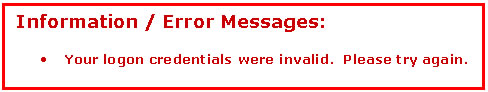 Login Error