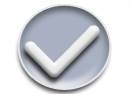 Grey circle icon with a white check mark.