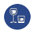 Blue circle icon with a wine glass and shot glass.