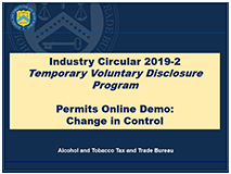 Permits Online Demo - Change in Control