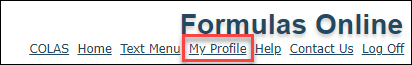 Select the “My Profile” link from the menu box: