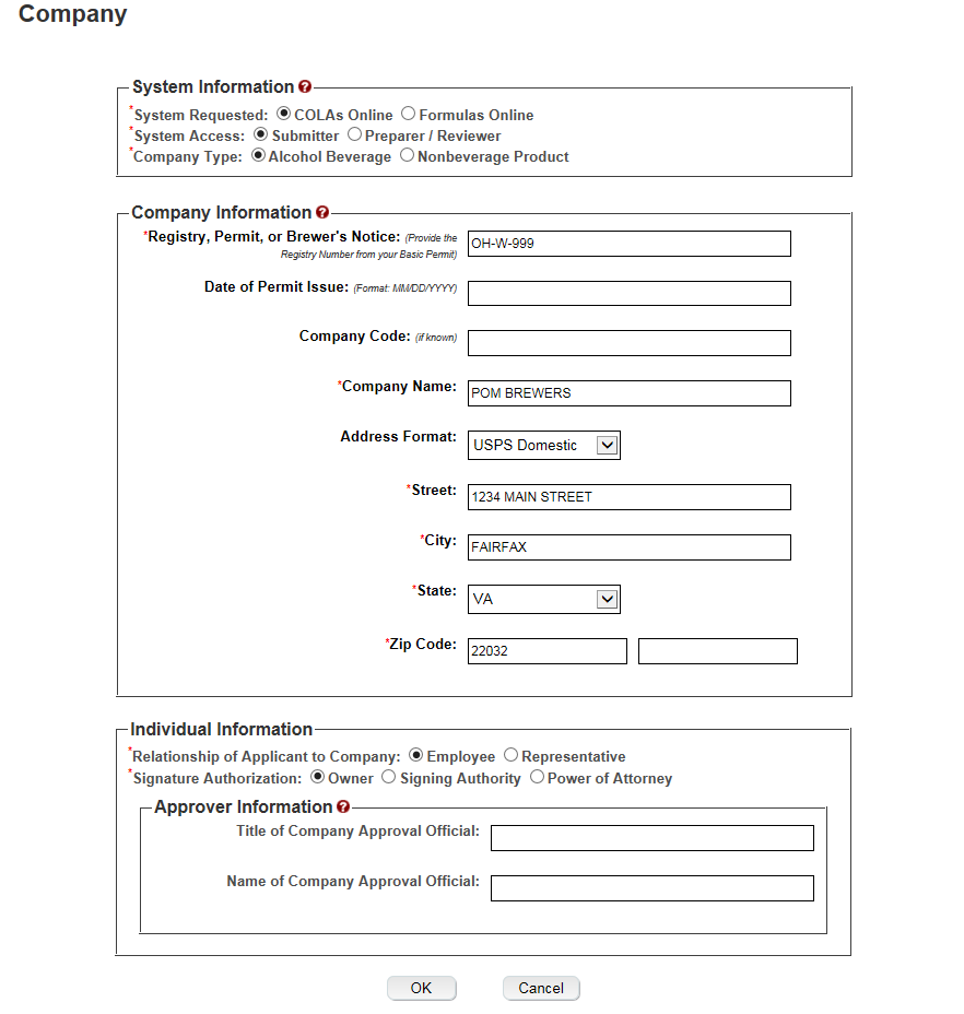 “Add Company” modal window (which appears after you select “Add”):