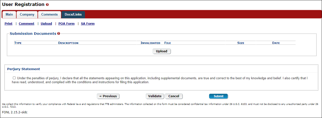 Select “Next” to proceed to the “Docs/Links” tab. 