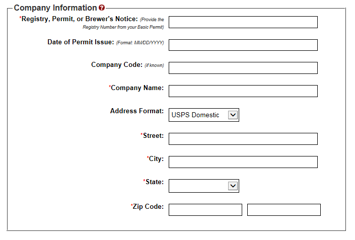 For Address, please enter the premises address from the permit.