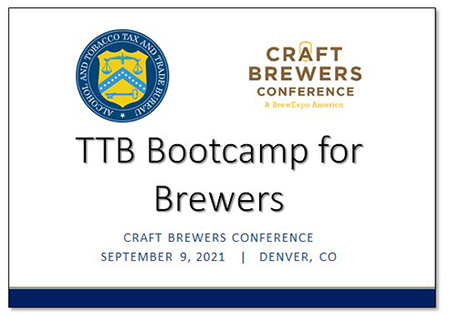 Graphic of TTB Bootcamp for Brewers.