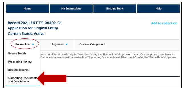 Graphic of Supporting Documents and Attachments
