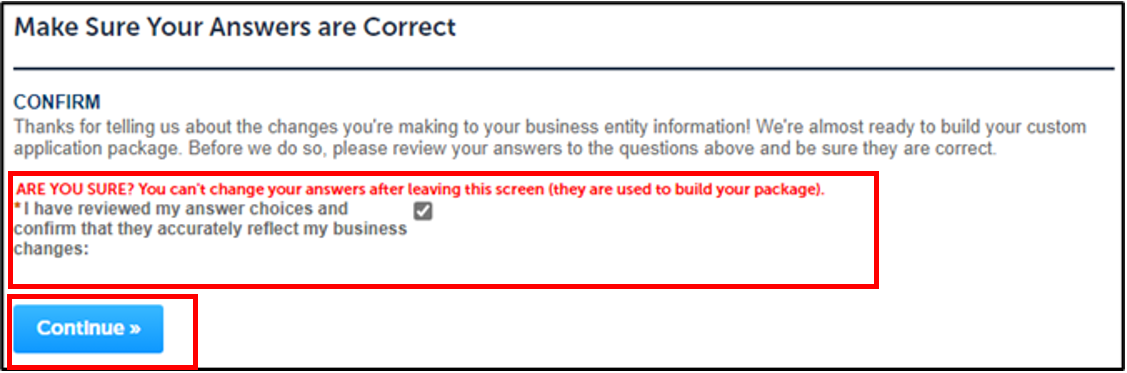 Permit Online Confirmation modal with attestation checkbox and Continue Button highlighted. 