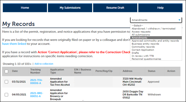 using-the-my-submissions-page-application-preview
