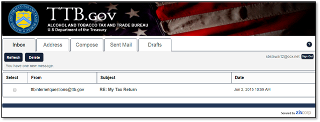 Zix Portal Inbox