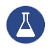 Blue icon with beaker.